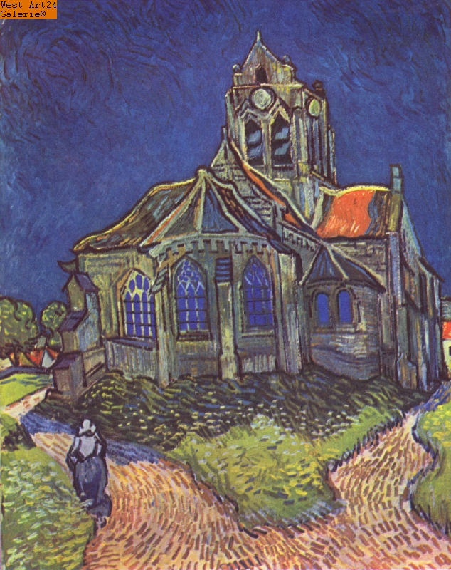 Kirche von Auvers nach van Gogh Gemäldeimitation
